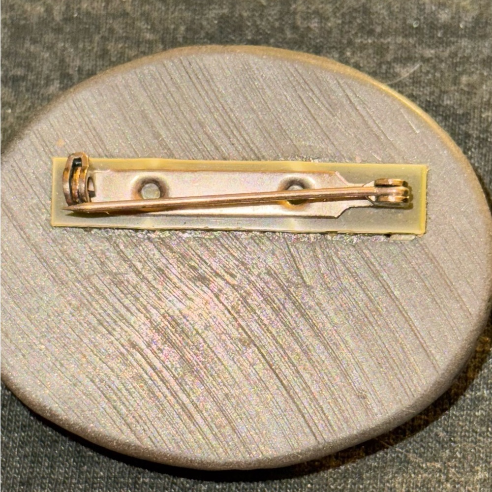 Silver w/ Purple Cabochon VTG Brooch - Picture 12 of 13